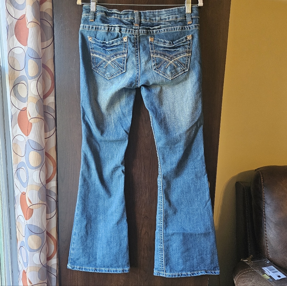 Y2K Wishful Park Flare Jeans in Blue - Picture 5 of 5